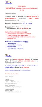 Obvestilo - INFO TOČKA za nujna stanja v zobozdravstvu ZD Ptuj